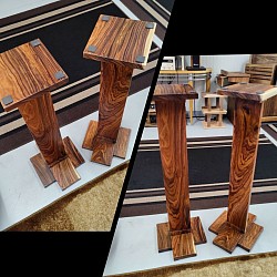 sample tall speaker stands (Bolivian Rosewood) $300/pair 34