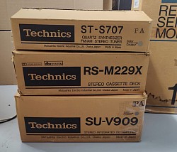 Technics set factory boxes and packing materials