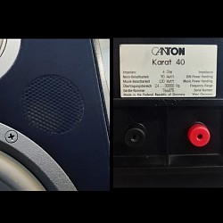 Canton Karat 40 (left photo: perforated bass port)